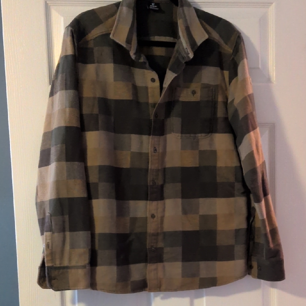 Men's Plaid Button-Up Jacket - Brown/Green